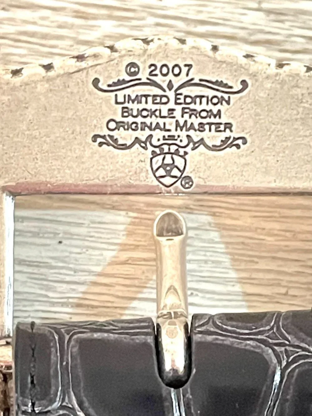 Vintage Ariat Belt Black Leather Zebra Stripe Stud Silver Buckle 2007 Size 38